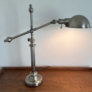 Uttermost 43592-52 Adjustable Pharmacy Desk Lamp Solid Brushed Nickel MSRP $350